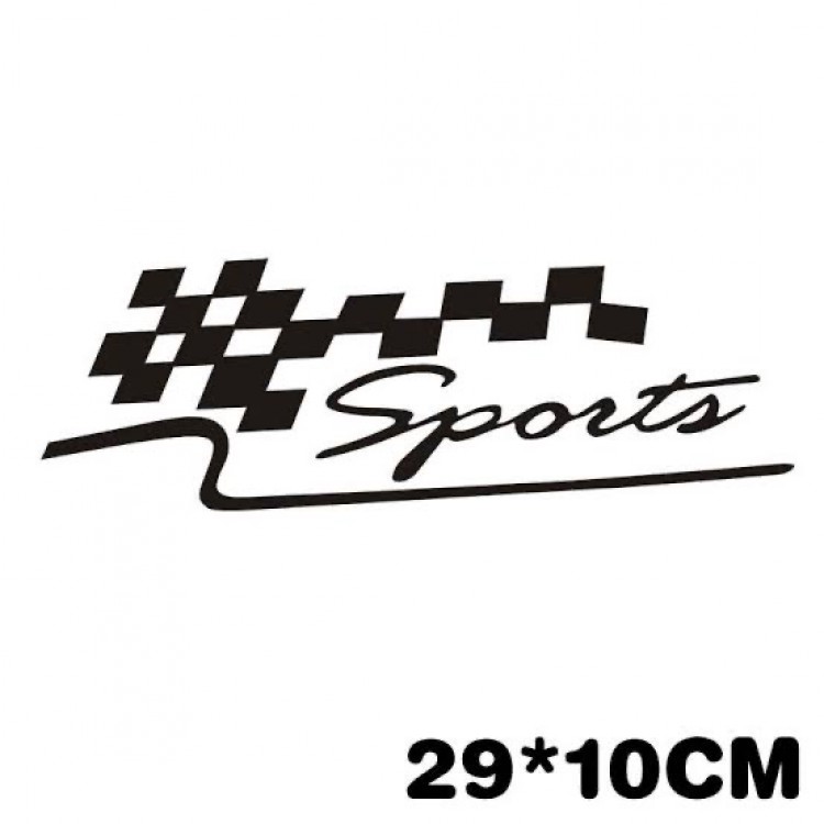 Sport Damalı Oto Sticker Sağ/Sol Siyah 29x10cm