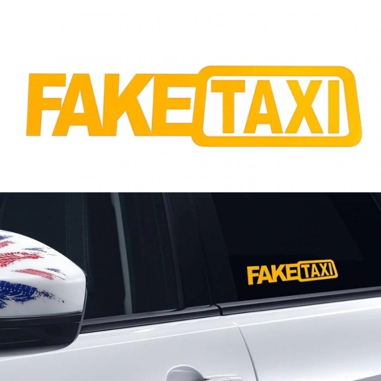 Fake Taxi Sticker 17x4cm